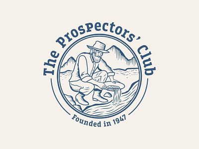 Prospectors' Club Logo historic illustration lineart logo nevada prospector redesign refresh seal social club