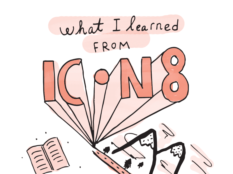 Words of Wisdom from ICON8 conference design drawing hand lettering illustration