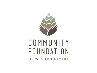 Foundation Logo Concept community foundation hands illustration logo mountain nevada nonprofit pinecone reno