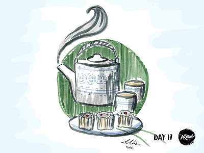 Inktober 2015 Day 17 dim sum illustration ink drawing inktober sketch tea pot