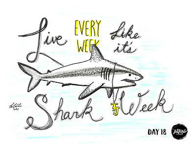 Inktober 2015 Day 18 30 rock illustration ink drawing inktober shark sketch