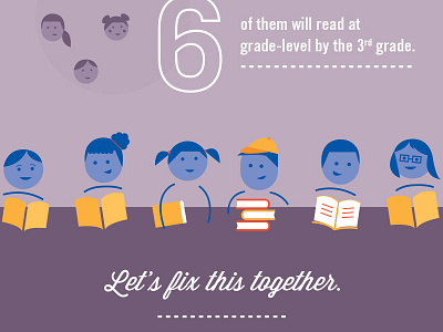 Literacy Poster: Part Two education illustration kids literacy reading statistic