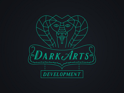 The Dark Artsssssss....... cobra dark arts geometric illustration line art logo snake sign symmetry typography vine