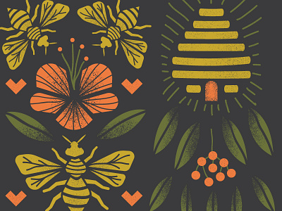 La Colmenita "The Beehive" - Coffee Branding bee beehive cherry coffee coffeebar design flower illustration packaging