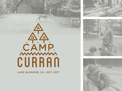 Camp Curran Logo a frame abstract cabin california camp design forest illustration logo nevada pattern reno summer camp tree woods