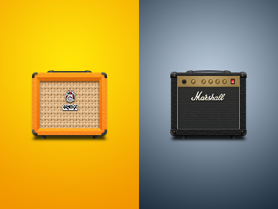 Orange & Marshall audio guitar icon marshall music orange