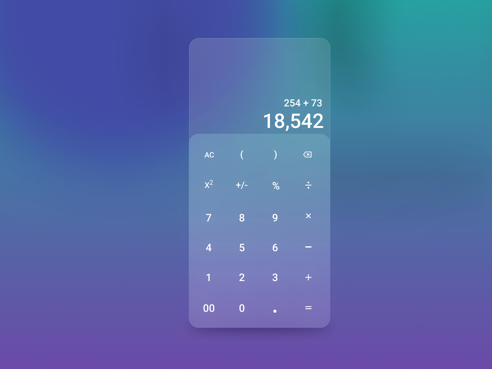 Glassmorphism Calculator UI by Obinna Emmanuel Udegbunem on Dribbble