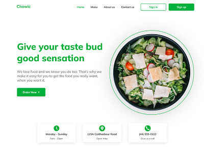 Chowic - Food delivery landing page food food app food app ui food delivery food delivery landing page food landing page food ordering food restuarant food ui food website food website ui graphic design landing page landing page ui restaurant ui