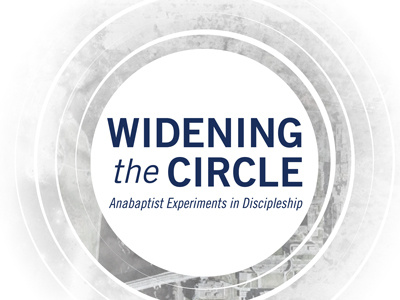 Widening The Circle Final book cover jordan kauffman mennonites texture trade gothic widening the circle