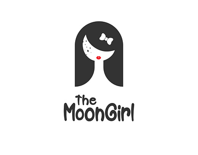 The Moon Girl art brand identity branding design flat graphic design icon illustration illustrator logo logo design logodesign minimal negative space logo negativespace typography web