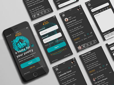 Poet's Abode UI app design mobile ui ux