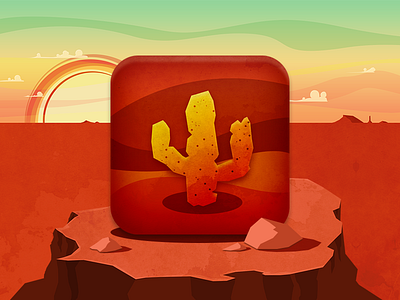 Cactus app cactus desert icon ios red