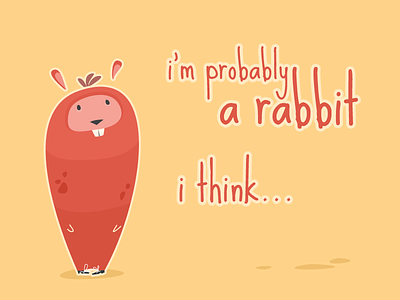 Probably A Rabbit doodle illustration probably rabbit red sketch yellow