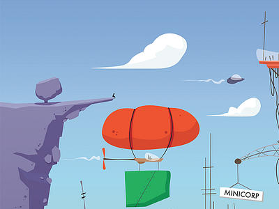 Build blimp build construction illustration love minicorp