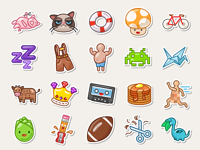 Swarm Stickers app collectables foursquare icons iphone stickers swarm