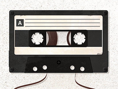 Tape cassette print rough tape texture