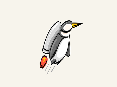 Rocket Penguin Avatar Upgrade avatar illustration penguin profile photo rocket