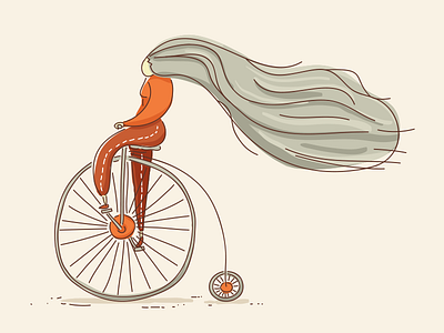Penny Farthing bicycle bike hair illustration old penny farthing sepia