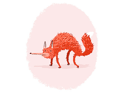 Posture fox hairy illustration kids orange picture book posture red