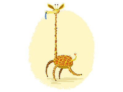 Giraffes Have Blue Tongues animal blue blue tongue giraffe illustration kids kids book tongue yellow
