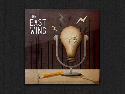 The East Wing artwork artwork cover eastwing lightbulb microphone podcast