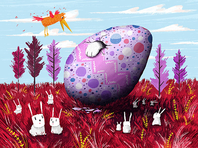 Rabbit Egg bird easter egg happy easter illustration kids rabbit