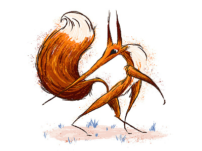 Fancy Fox art fox illustration kidlit orange painting picture book red