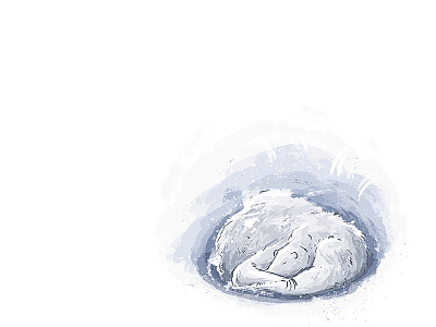 Hibernate cold hibernate illustration kidlitart polarbear sleep snow warm