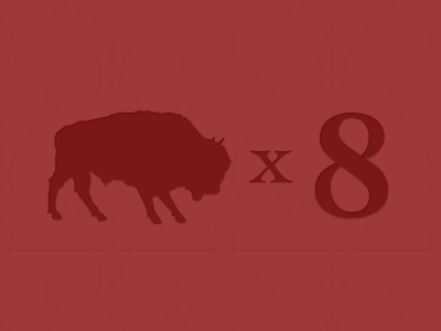 Buffalo 8 buffalo letterpress red