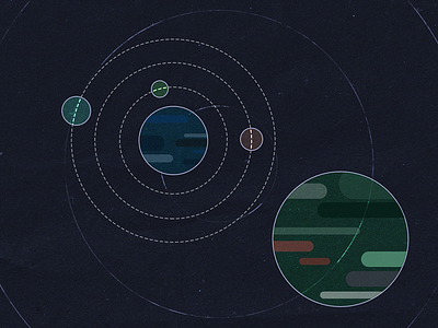 A Tiny Voyage freelance lines planets rings space texture voyage