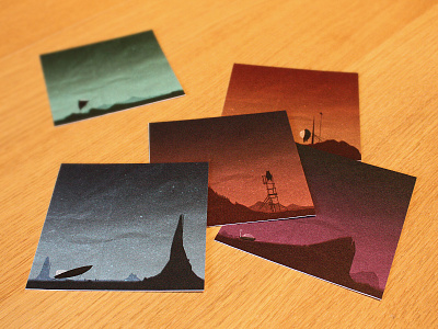 Tiny Voyage Test Prints alien planet print proofs rocket space test print voyage