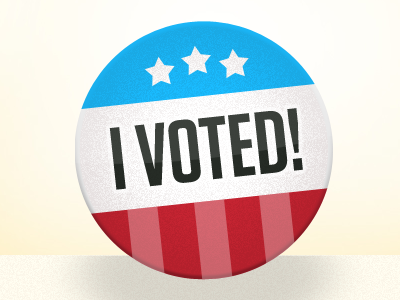 "I Voted" Button button splash page