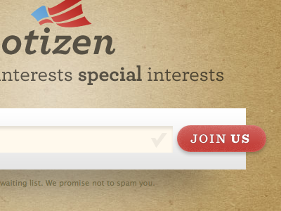 Votizen Prelaunch Landing Page email landing signup