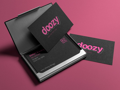 Doozy Brand Agency Business Cards 1 brand identity logo pink print typography
