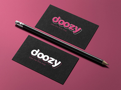 Doozy Brand Agency Business Cards 2 brand identity design logo pink print typography
