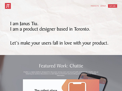 Janus Tiu - Portfolio Website Design
