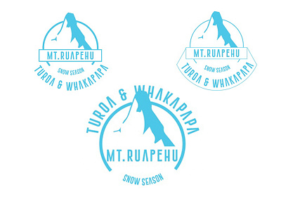 Snow Season badge blue circle concept mtruapehu season snow turoa whakapapa