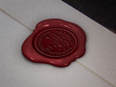 Honolulu Biennial Foundation Seal Stamp graphic design logo seal stamp