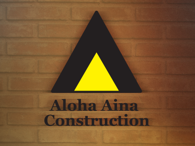 Tribal symbol logo hawaiian logo construction brick triangle yellow black
