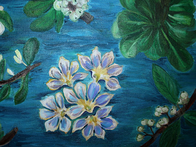 Naupaka :: Hawaiian Native Flower flower hawaii hawaiian myths oil painting