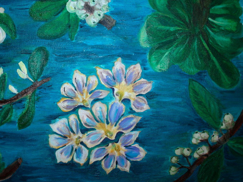 Naupaka :: Hawaiian Native Flower flower oil painting hawaiian hawaii myths