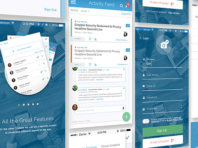 Grapple Mobile App app clean flat interaction interface login material design mobile software task management ui ux