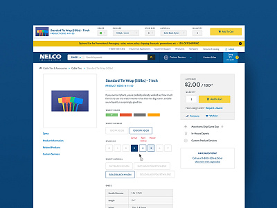 Nelco Ecommerce Build blue e commerce product website