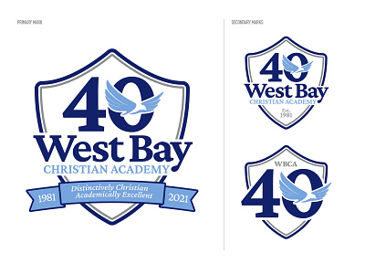 West Bay Christian Academy 40 Years brand branding christian education graphic design illustrator logo mark school