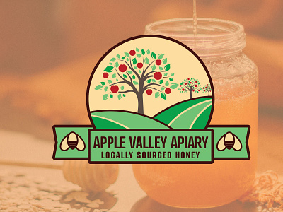 Apple Valley Apiary - Honey Company Logo branding design graphic design illustrator local logo logo design small business