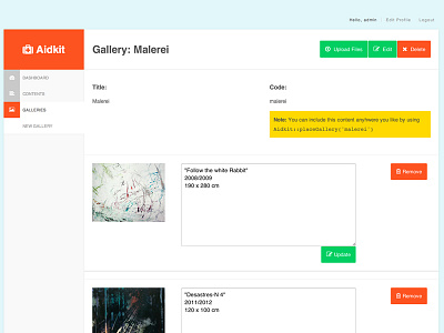 Aidkit Gallery admin aidkit gallery
