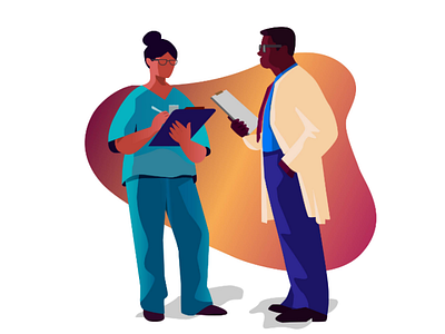 Doctor and nurse flat design doctor nurse