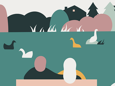 Community Mural: Pond community design digital art graphic design illustration illustrator love mural pond together