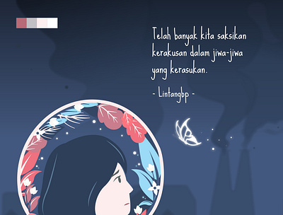 Indonesian Poem Art Illustration characterdesign design flat illustration vector