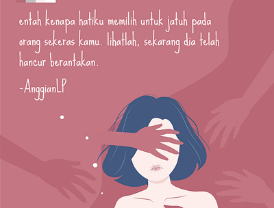 Indonesian Poem Art Illustration (can't talk about his feeling)